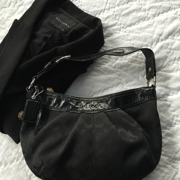 SOLD. COACH SIGNATURE LOGO JACQUARD BAG - Picture 12 of 14